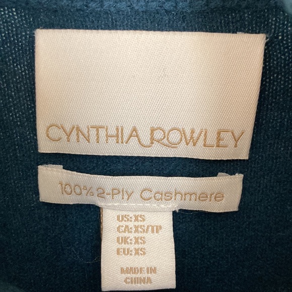 Deep emerald 2-ply cashmere mock turtleneck sweater. Size XS - Picture 2 of 3